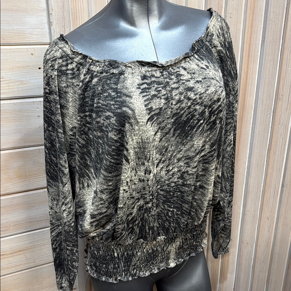 JohnPaulRichard Black and Gray Relaxed Blouse